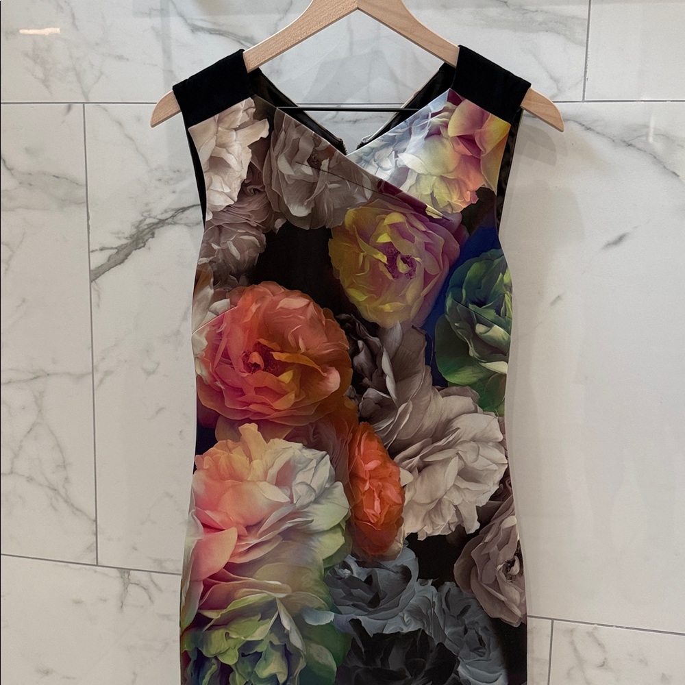 Ted Baker London Multicolor Floral Midi Dress Size 3